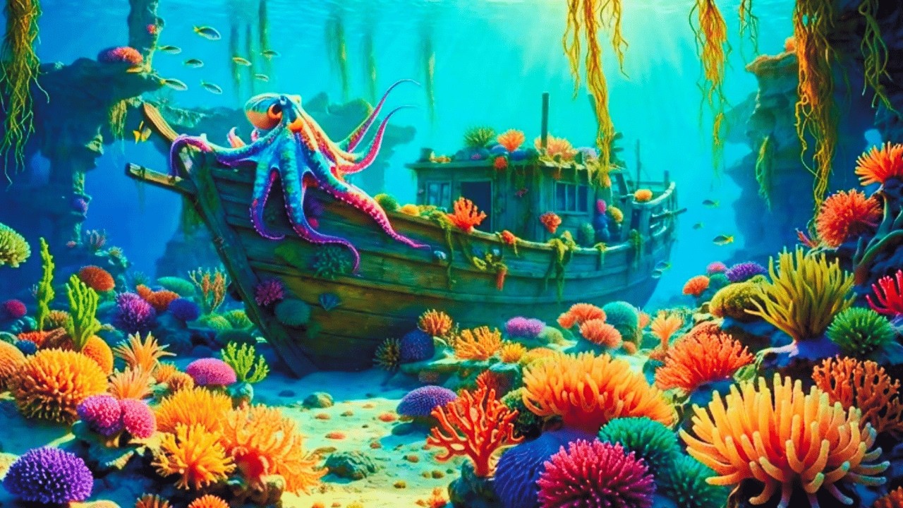 Exploring a Forgotten Underwater Ship 🌊 A Fantasy Ocean Journey