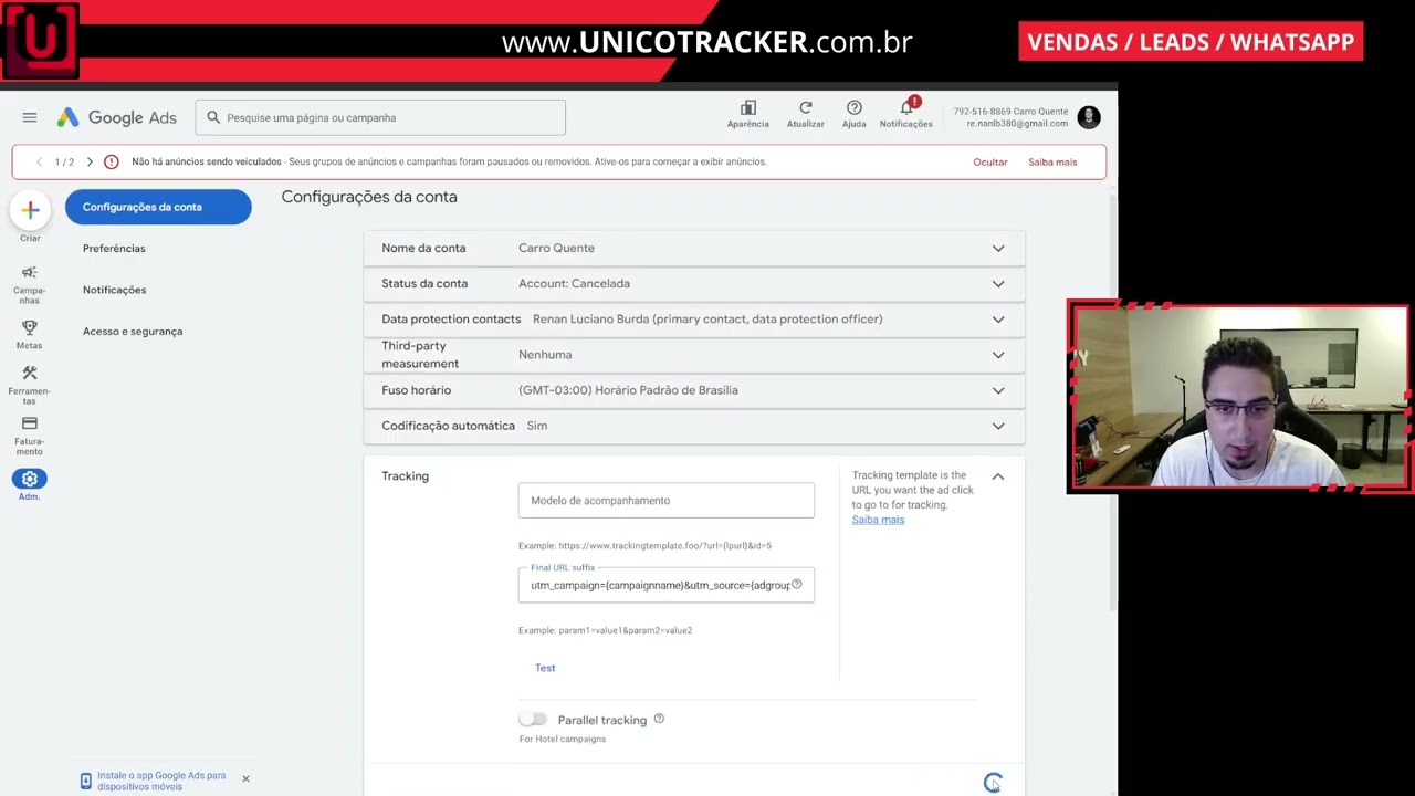 C&oacute;digo de Trackeamento para Google Ads