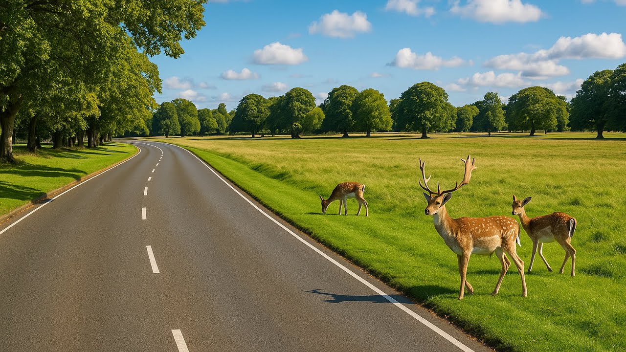 4K Scenic Drive – Dublin D1 to Phoenix Park | City Roads, Wild Deer & Natural Beauty