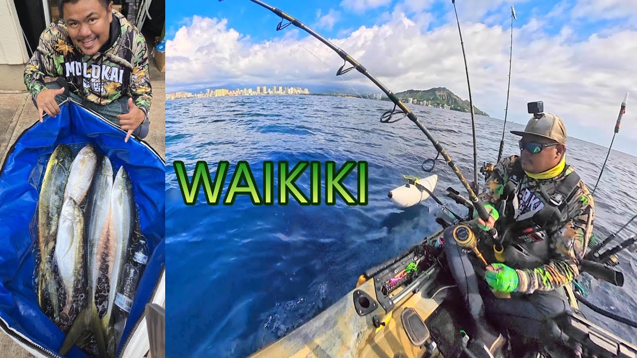 Off Shore Kayak Fishing Waikiki | Kamanus | Mahi | Omilus | Kahala | Kayak Fishing Hawaii
