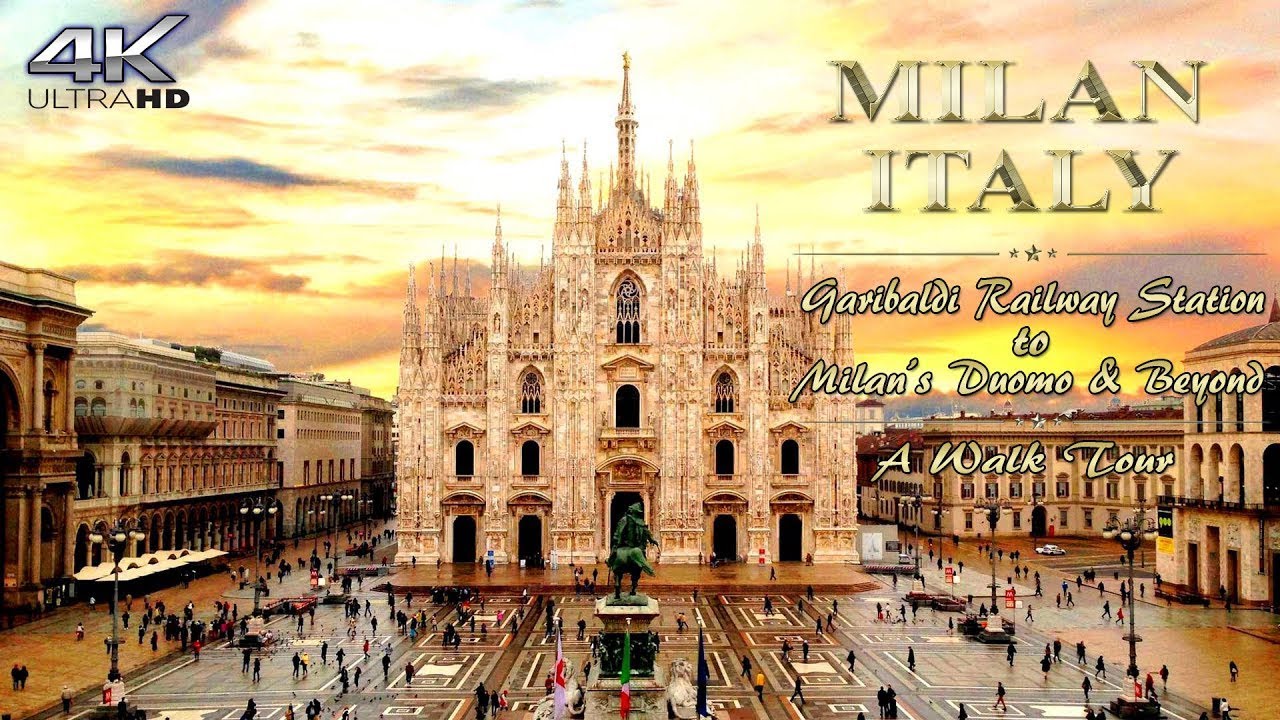 Milan Italy | Walking Tour | To Milan's Gothic Cathedral from Garibaldi Railway Station | 4K - [UHD]