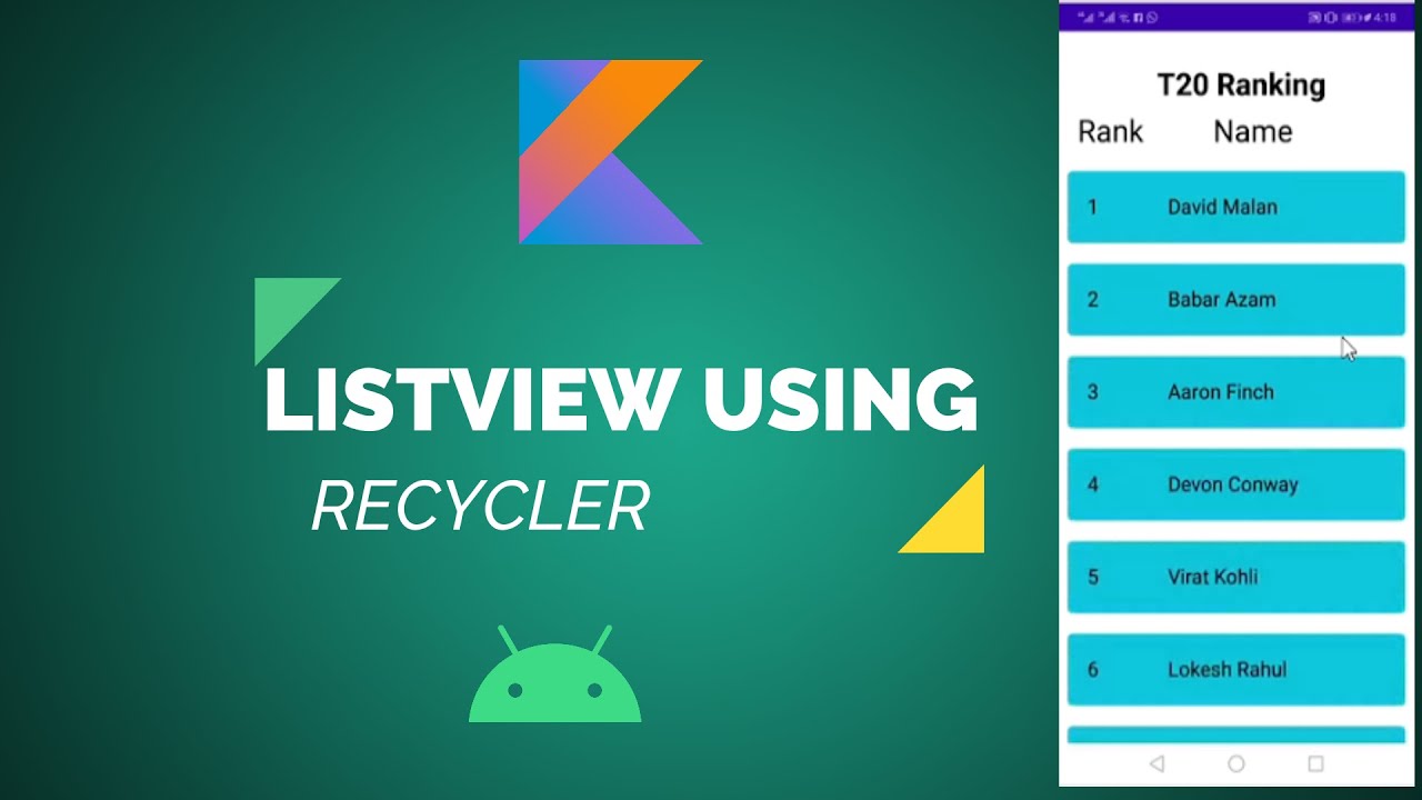 Create Dynamic Lists Using RecyclerView |Android| ListView | URDU/HINDI
