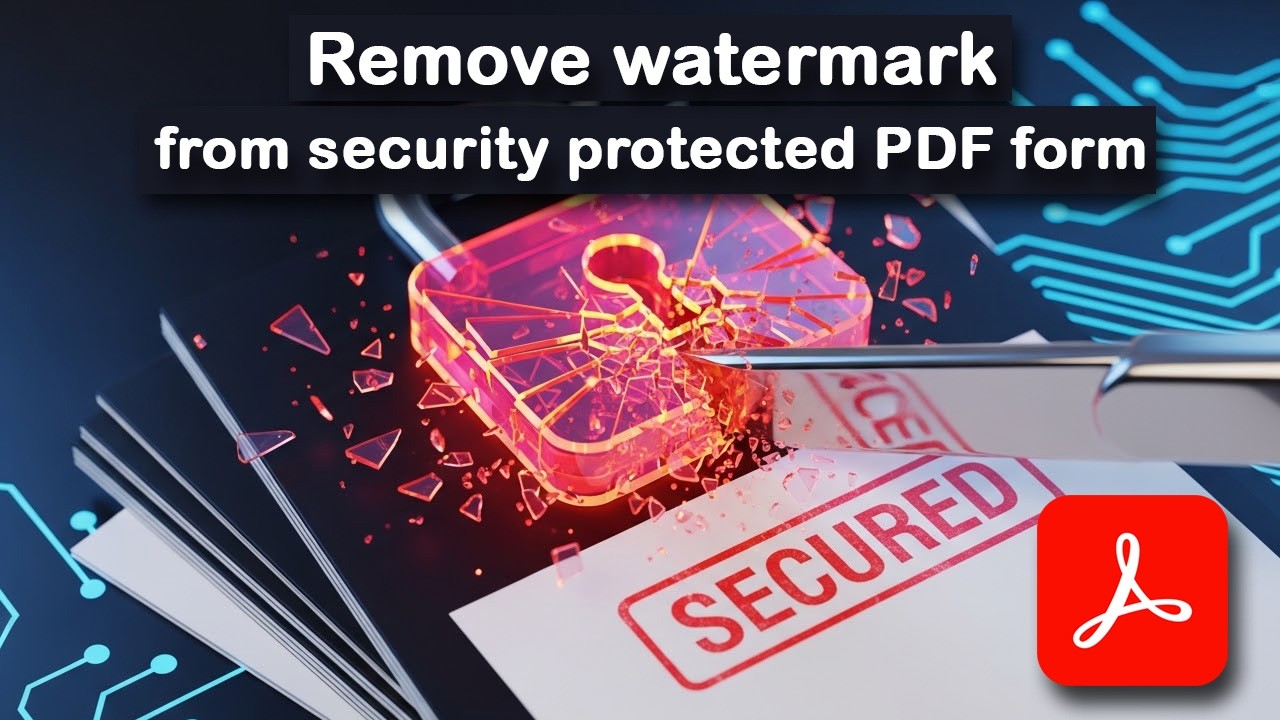 How to Remove non deletable watermarks from security protected PDF forms in Adobe Acrobat Pro DC