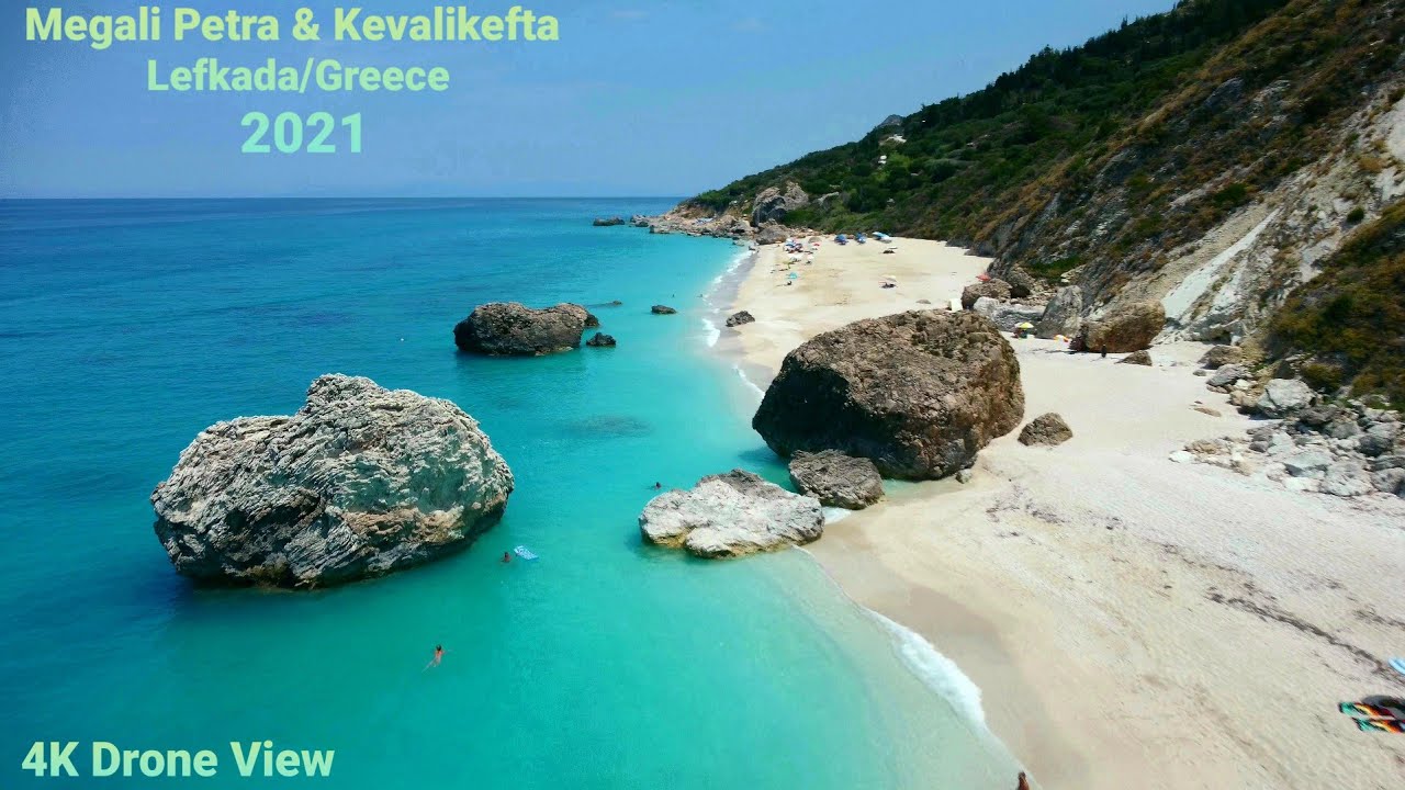 Kevalikefta, Avali & Megali Petra Beaches ~ Lefkada/Greece ~ 4K Drone View