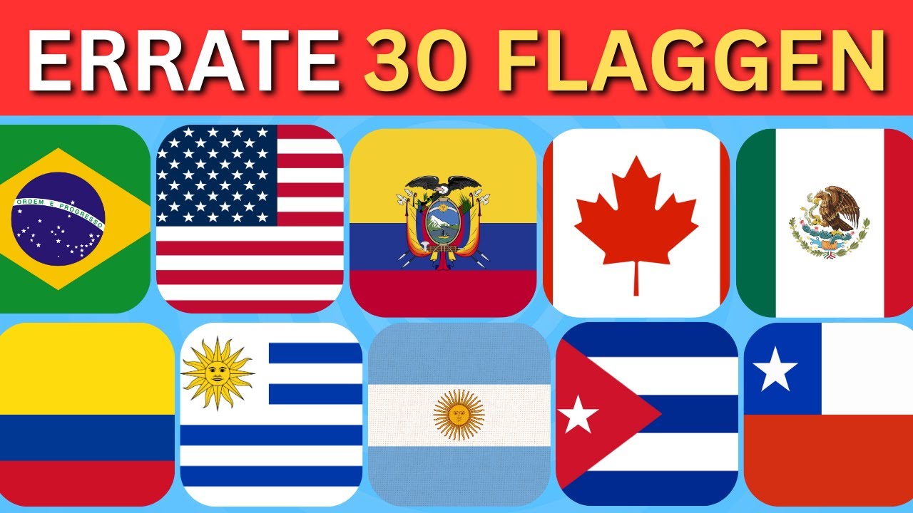 Errate 30 Flaggen - Amerika 🇺🇸🇧🇷| Schaffst du alle?🔥