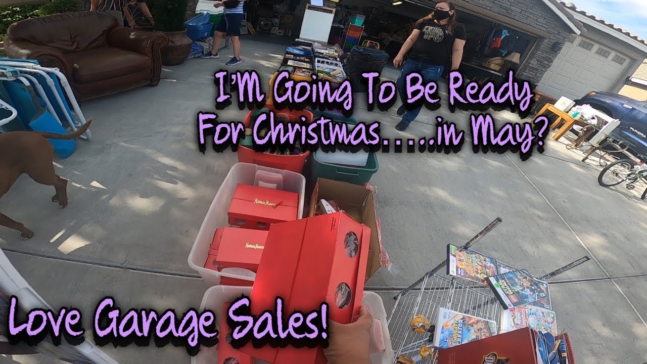 I WENT TO THIS GARAGE SALE AND BOUGHT ALL HER CHRISTMAS ORNAMENTS IN MAY