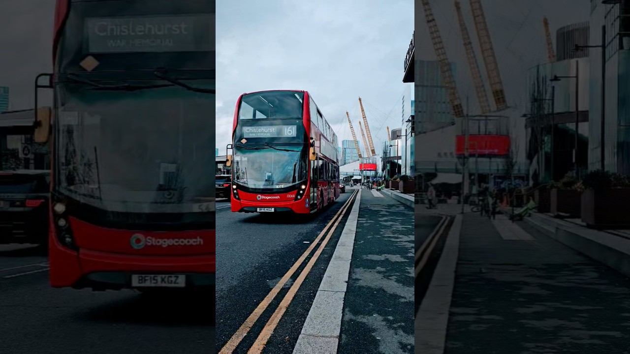 *W driver* London Bus route 161 departing North Greenwich Station with flashes!!