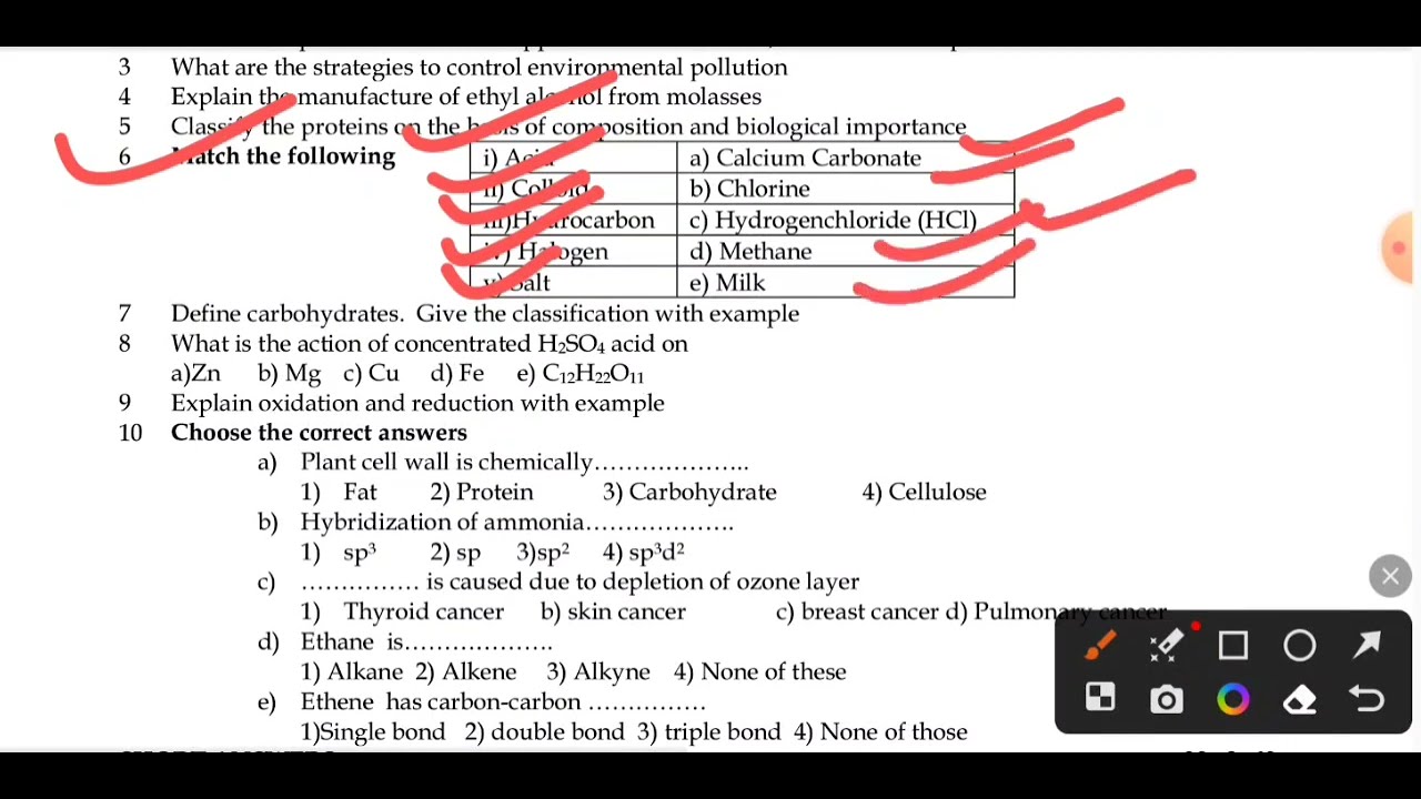 Chemistry Annual Exam 2021 question paper ll Paramedical 1St year question paper