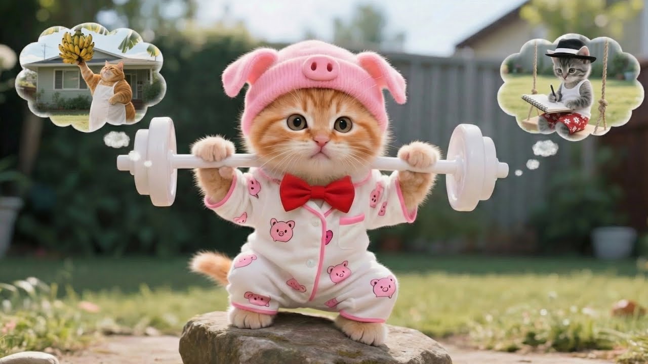 Ginger Kitten Trains to Stay Healthy With the Help of Mama Cat and Milo