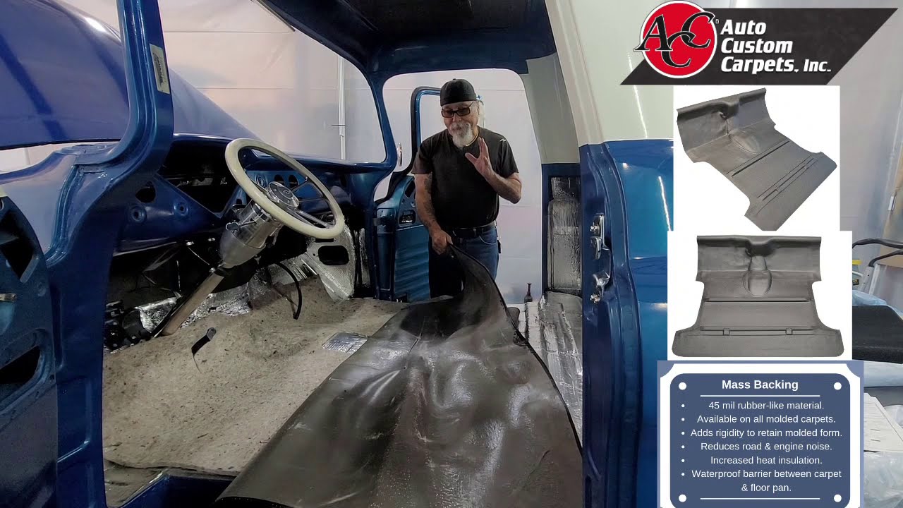 1955 chevy truck, auto custom carpets mass backing (ACC)