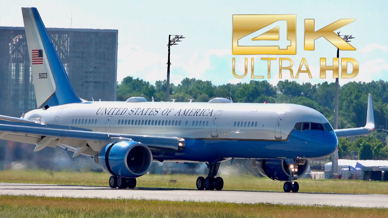 (4K) Boeing C-32A 757-200 United States of America USAF 99-0003 arrival at Munich Airport G7 Summit