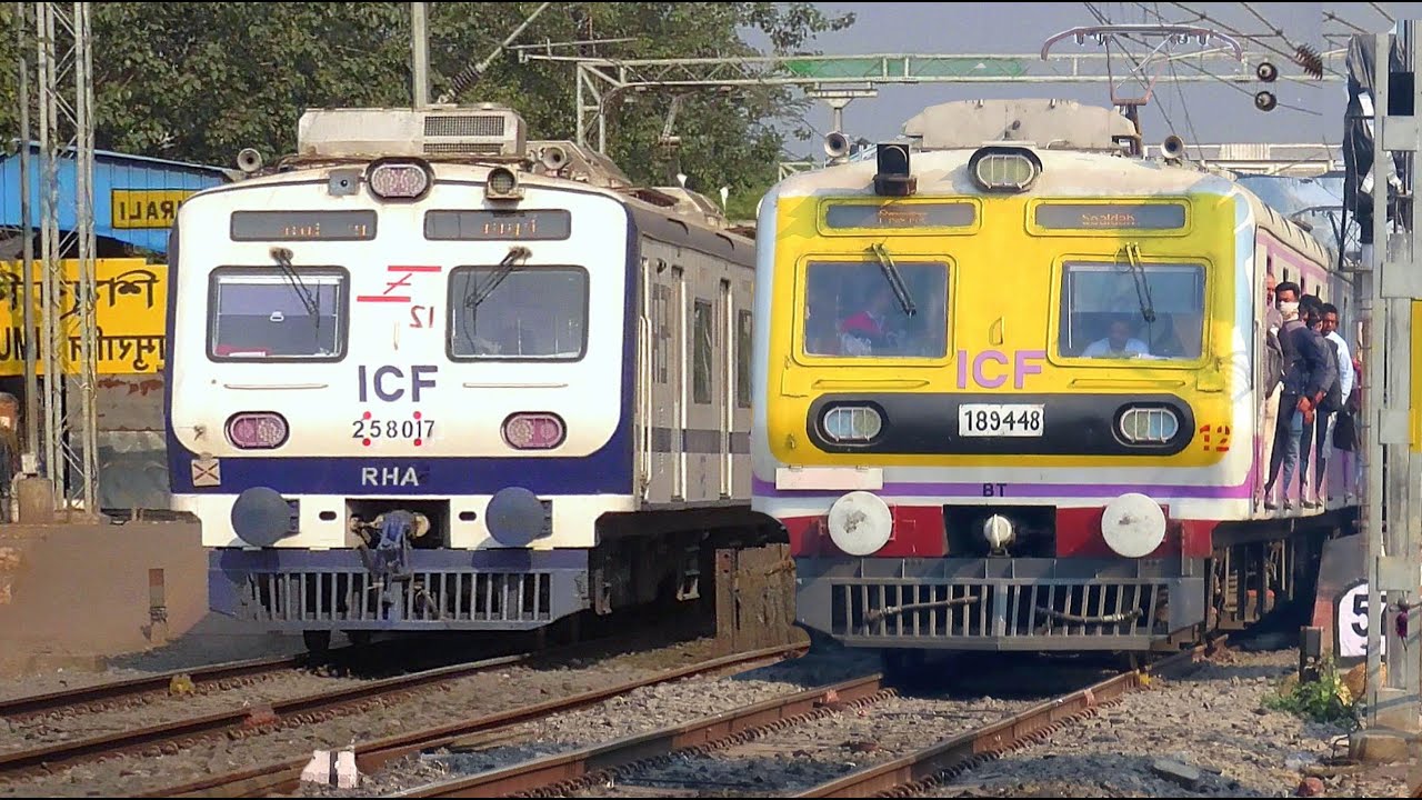 🔥105 Kmph Kolkata AC Local & MEMU Trains : Sealdah-Kalyani AC Local from Halisahar: WAP-4 Bhagirathi