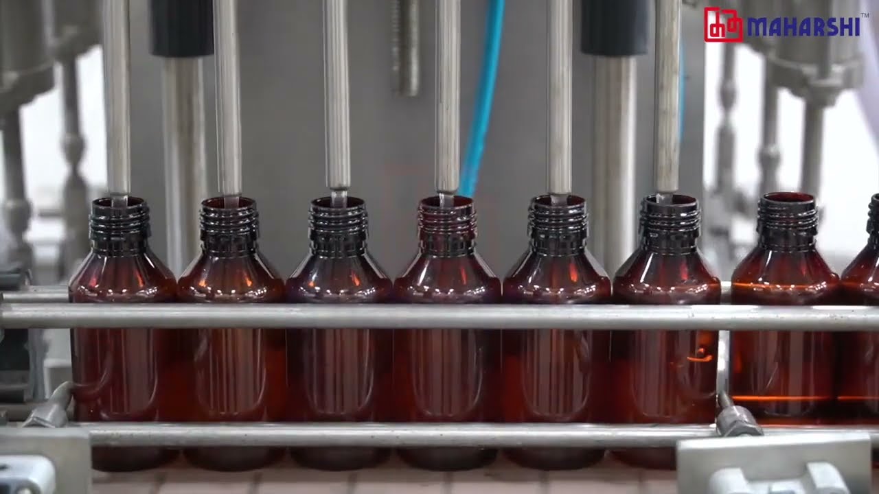 Automatic Liquid Filling Line | Syrup Filling, Capping & Labeling Machine | Pharma Packaging Machine