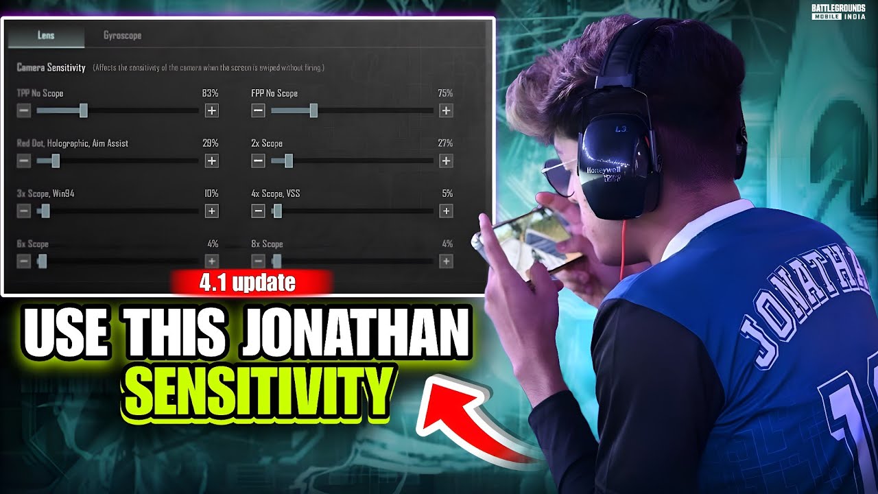 How To Fix Jonathan Sensitivity 4.1 Update  😍 Best tdm player Sensitivity | BGMI |