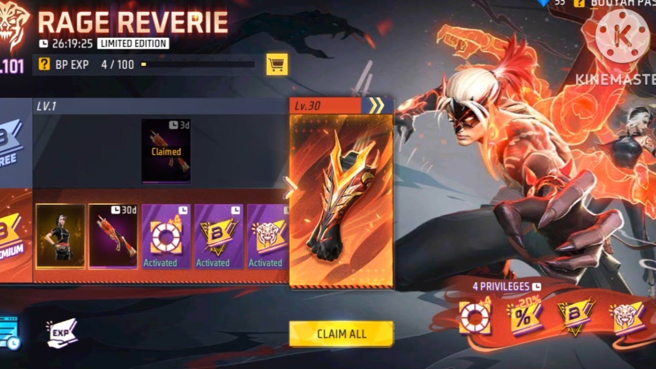 BOOYAH PASS S14 RAGE REVERIE FREE FIRE MAX || FREE FIRE SEASON 14 BOOYAH PASS RAGE REVERIE || BPS14