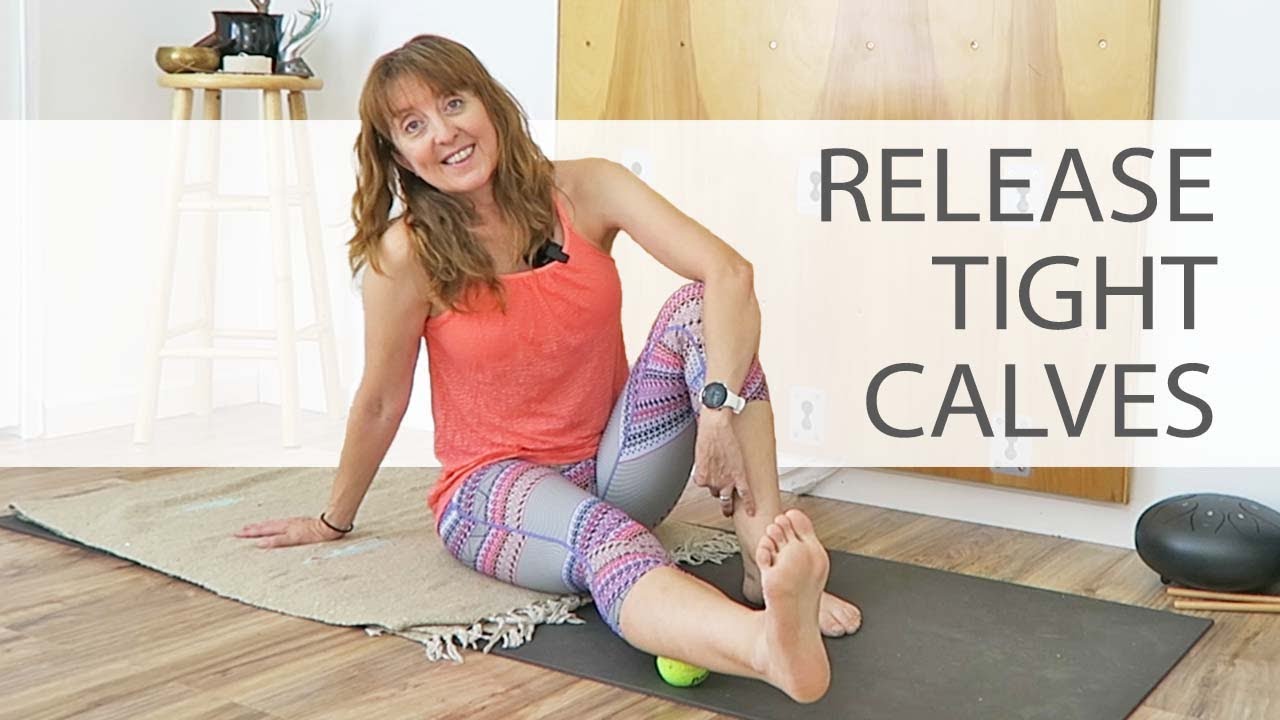 Calf Release With Tennis Ball  |  5-minute Yoga for Tight Calves  Self Myofascial Release