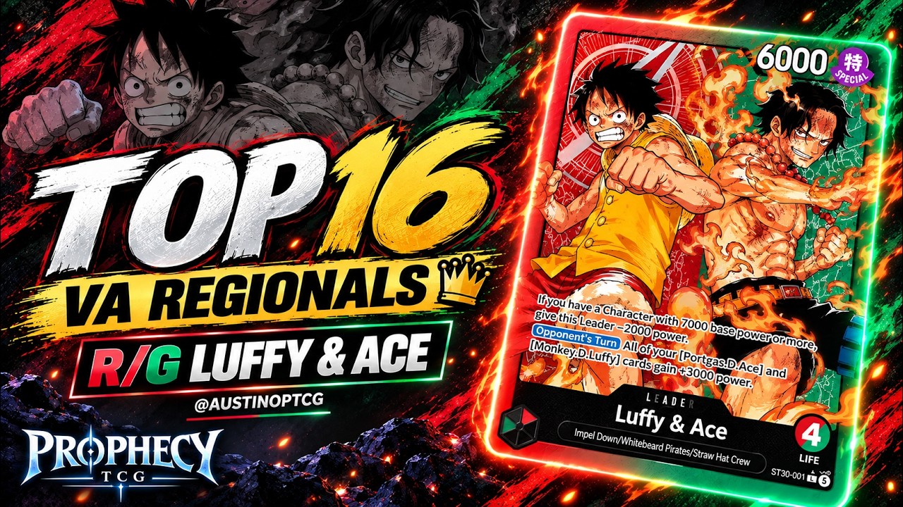 Top 16 R/G Luffy & Ace Deck Profile | VA Regionals - OP-17 @AustinOPTCG