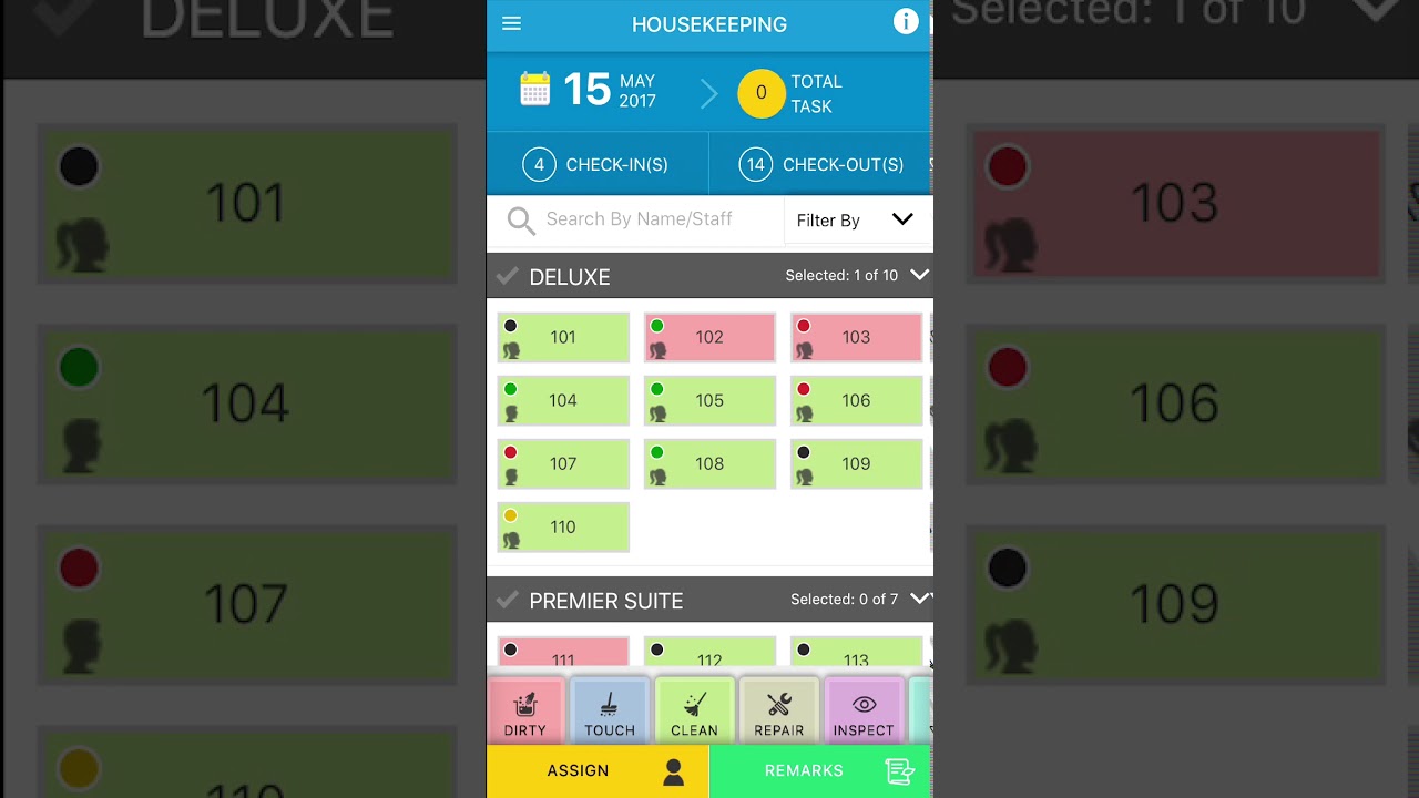 Hotelogix Mobile Hotel App - Housekeeping