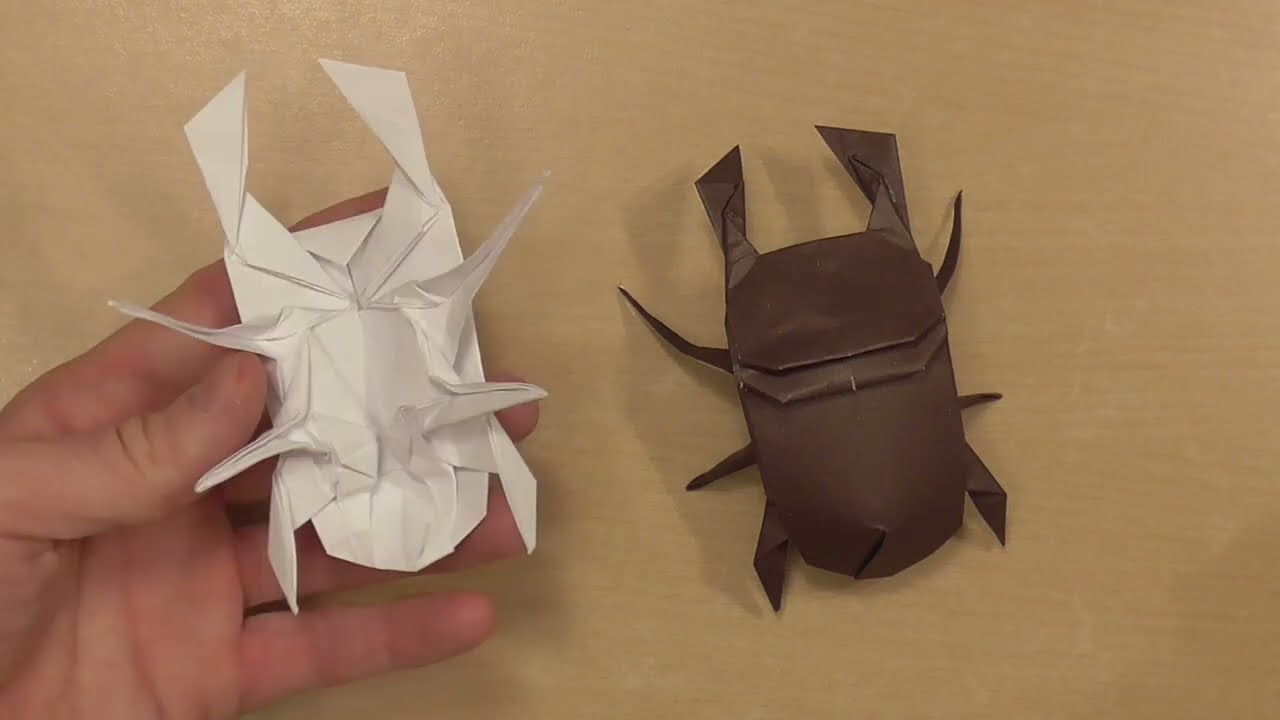 Красивый Жук ОЛЕНЬ оригами; Beautiful Beetle DEER origami
