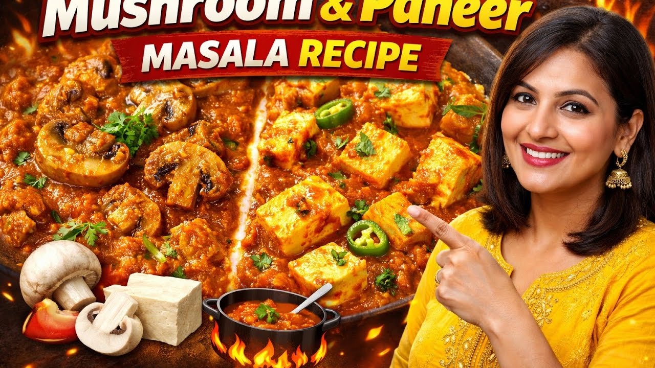 Restaurant jaisa test ab ghar mein. Mushroom paneer masala recipe.#foodvlog#foodvlogger#homecooking