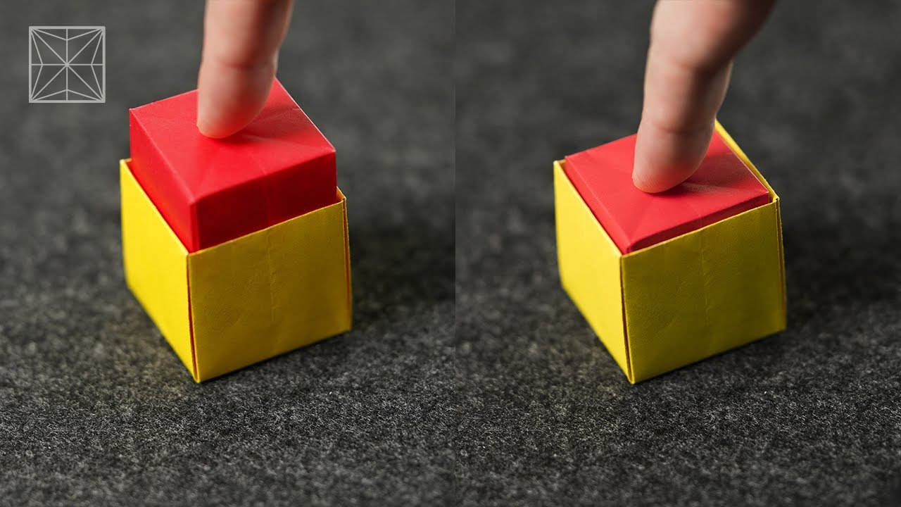 ORIGAMI ROTER KNOPF EINFACHE ANLEITUNG SCHRITT FÜR SCHRITT | WIE MAN EINEN ORIGAMI KNOPF BASTELT