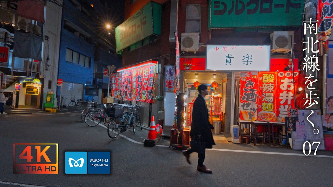 【東京夜景】南北線を全部歩く 王子神谷駅 ～ 赤羽岩淵駅　Tokyo Metro Nanboku Line Walking at Night【無音散歩】【4K】