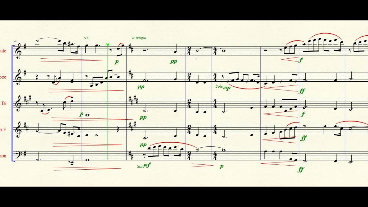 Nessun Dorma, Woodwind Quintet Arrangement (w/ sheet music)