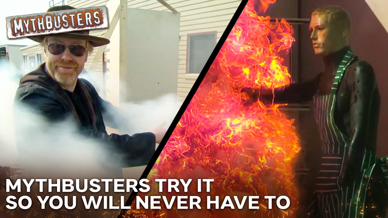What Actually Happens When You Pour Water On A Grease Fire | MythBusters