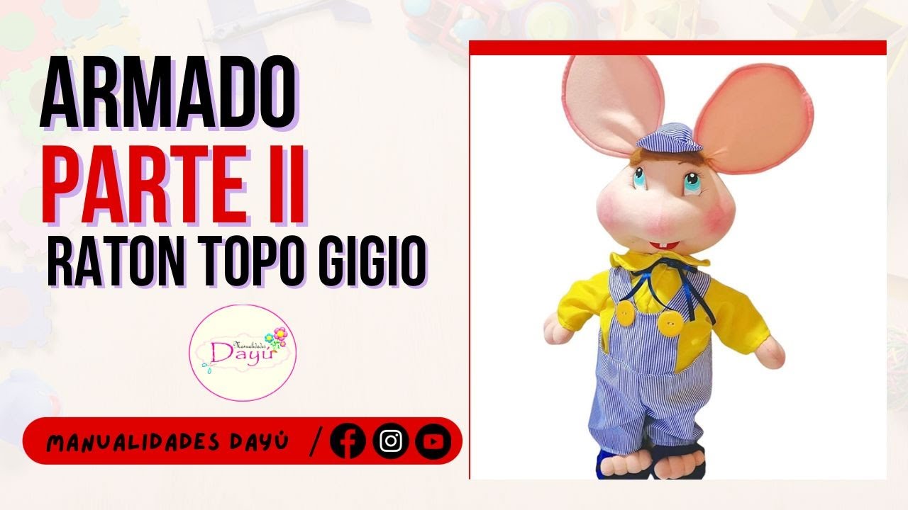 TOPO-GIGIO de TELA de PELUCHE - Parte No 2  - El Show del Topo Gigio - Ratón en Peluche