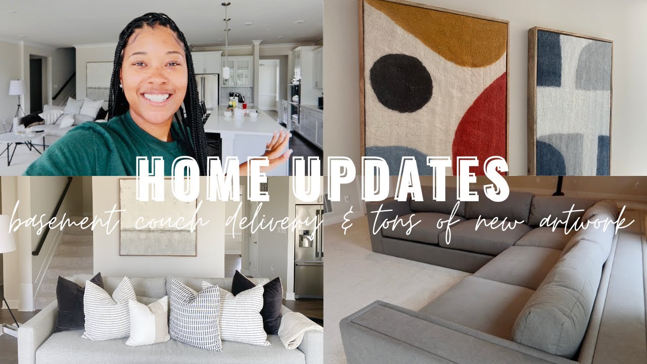 HOME UPDATES: BASEMENT COUCH DELIVERY, NEW ARTWORK FOR LIVING ROOM, OFFICE & BASEMENT | Diam Jackson