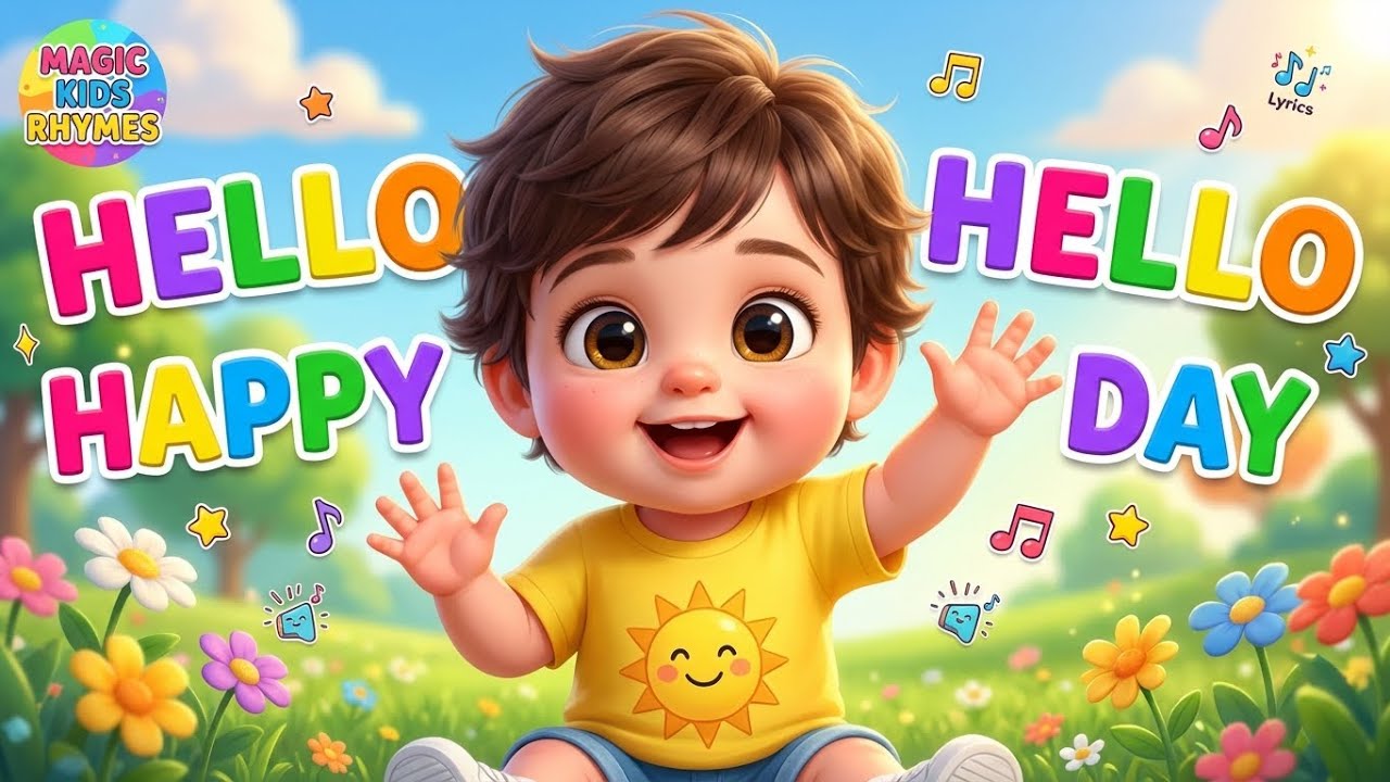 Hello Hello Happy Day 👋🌞 | Fun Greeting Song for Kids | Preschool Learning Rhyme