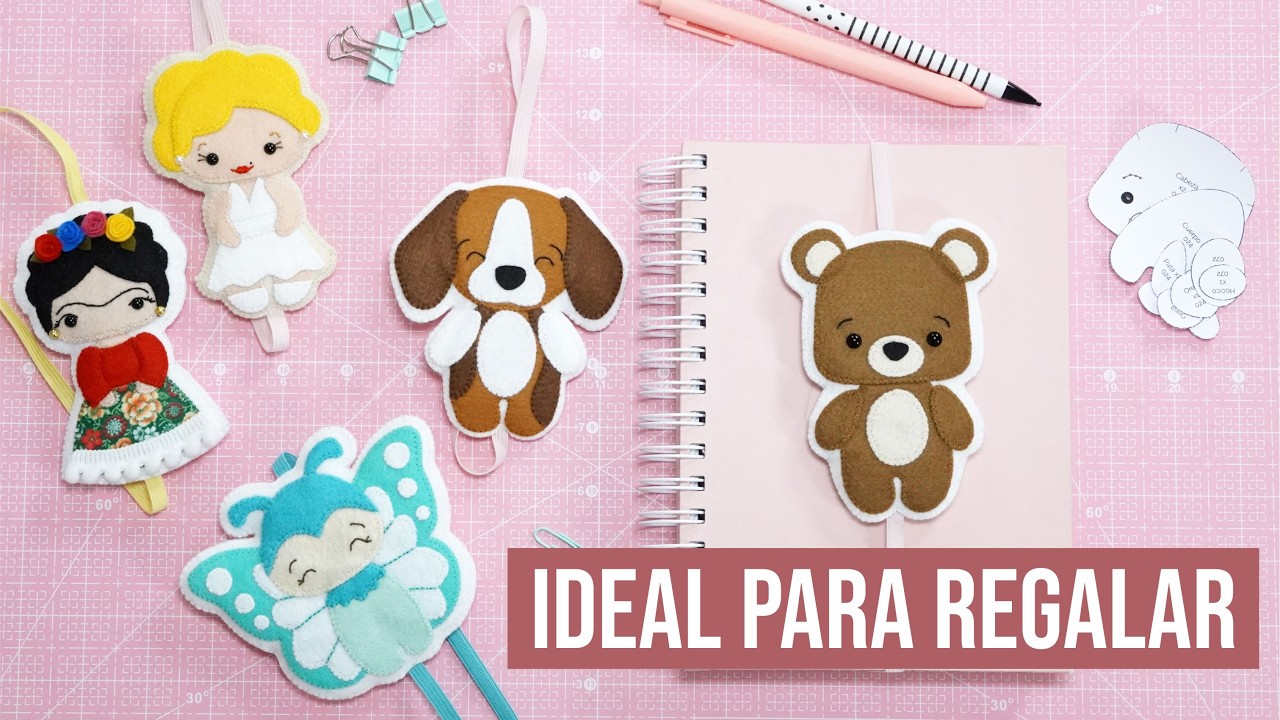 Paso a Paso marcalibros de fieltro