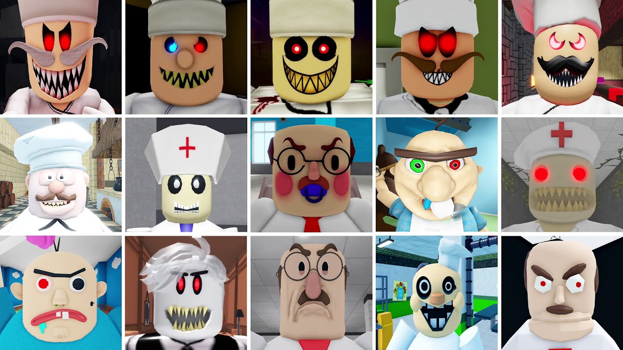 Escaping Every Chef Scary Obby Bobby Burger, Hospital Obby, Papa Pizza Pizzeria, Benny's Restaurant