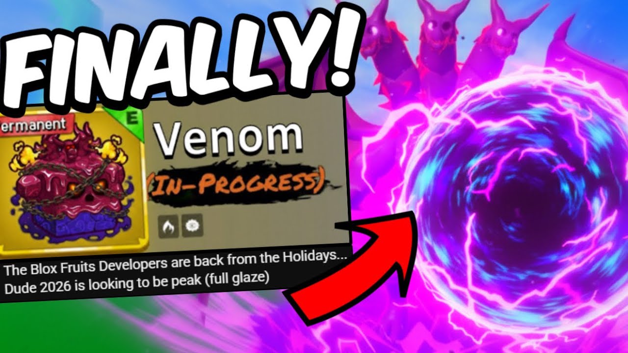Наконец-то Venom Rework M1 здесь! Трейлер + дата выхода в обновлении Blox Fruits!