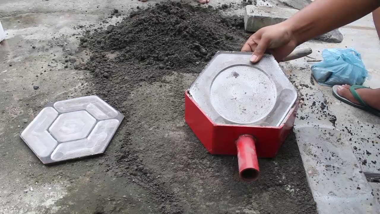 Cetakan Paving tumbuk segi enam I cara membuat paving block I Mulia Mesin 08573013992 #paving
