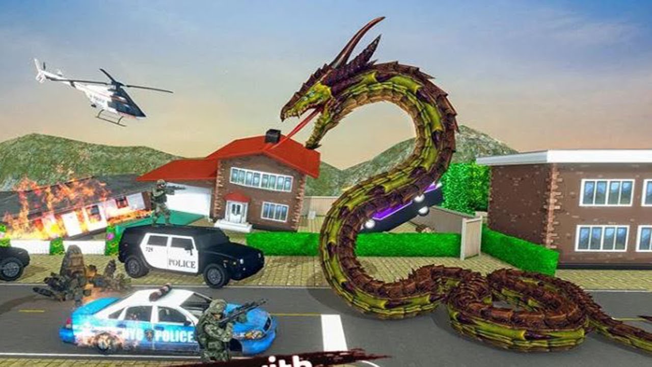 Anaconda Snake Simulator 2019 - Dragon attack city games - Android