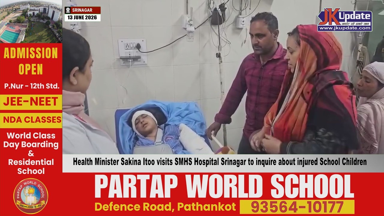 Health Minister Sakina Itoo visits SMHS Hospital Srinagar to inquire about injured School Children