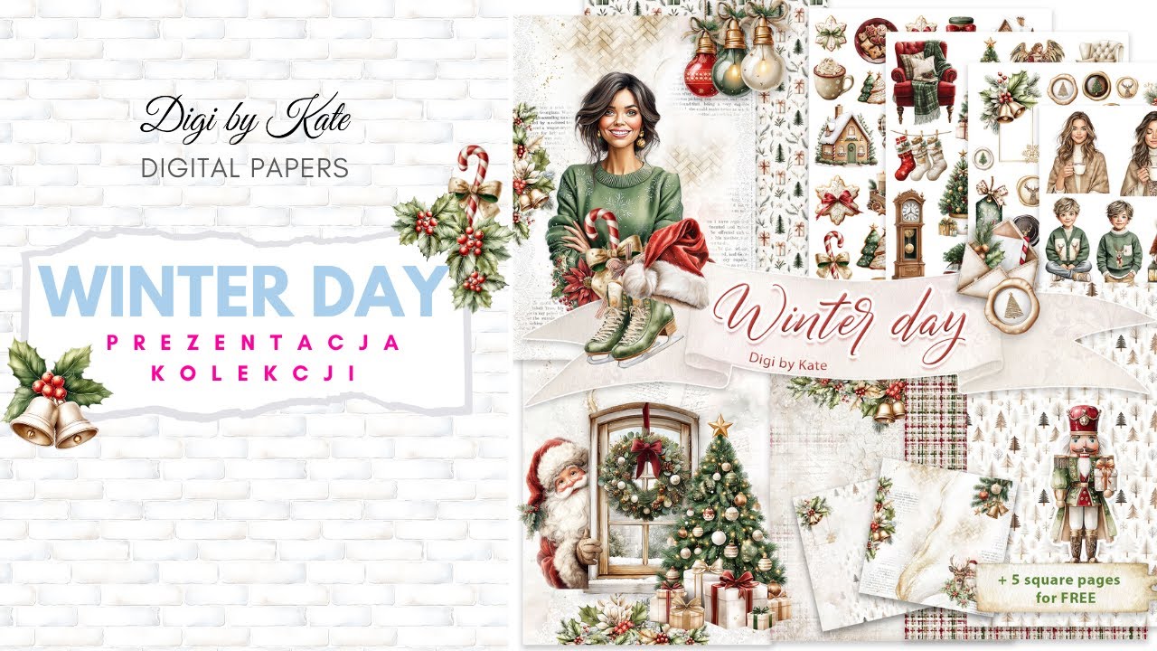 PREZENTACJA NOWOŚCI zimowa digi kolekcja WINTER DAY Digi by Kate ♡
