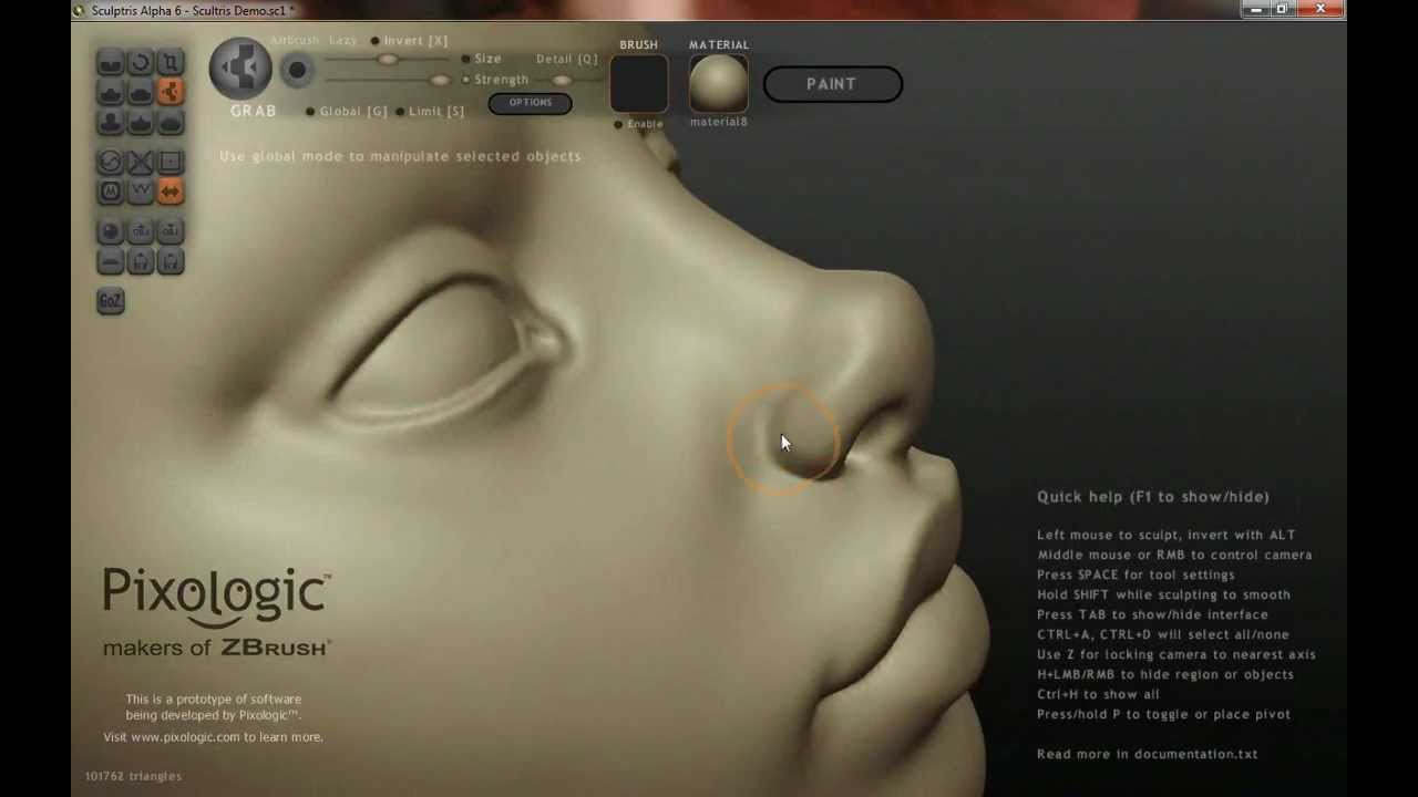 Sculptris - Female Head Part I
