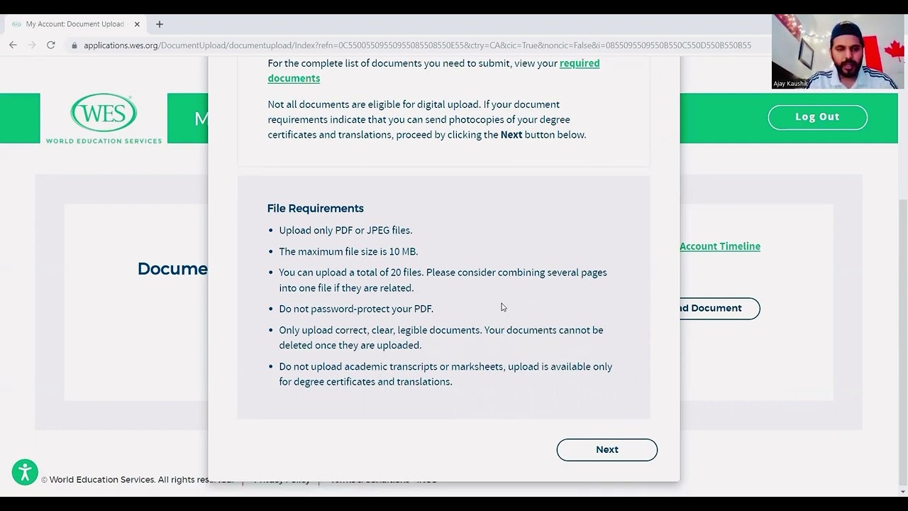 How to upload documents on WES