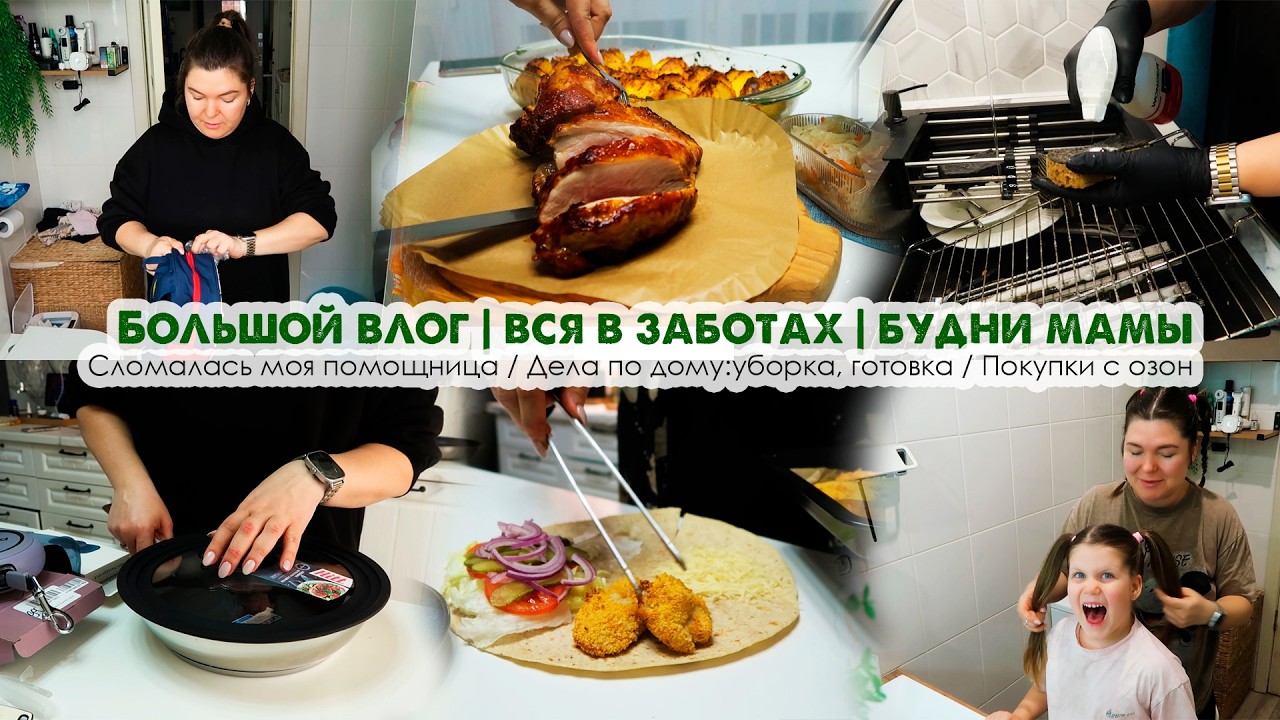 ВЛОГ👩Будни мамы⏰Вся в заботах🔧Сломалась помощница🏡Дела по дому: уборка, готовка💸Покупки с ОЗОН