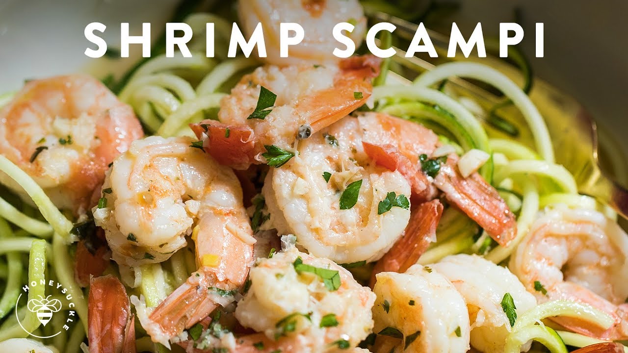 SHRIMP SCAMPI ZOODLES Easy Recipe 🍜Delish Noodle Series | HONEYSUCKLE
