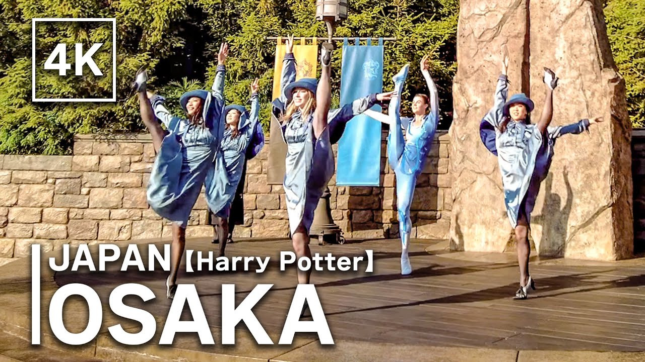 【4K】OSAKA - Harry Potter Durmstrang & Beauxbatons' magical and brilliant show | Japan Walking Tour