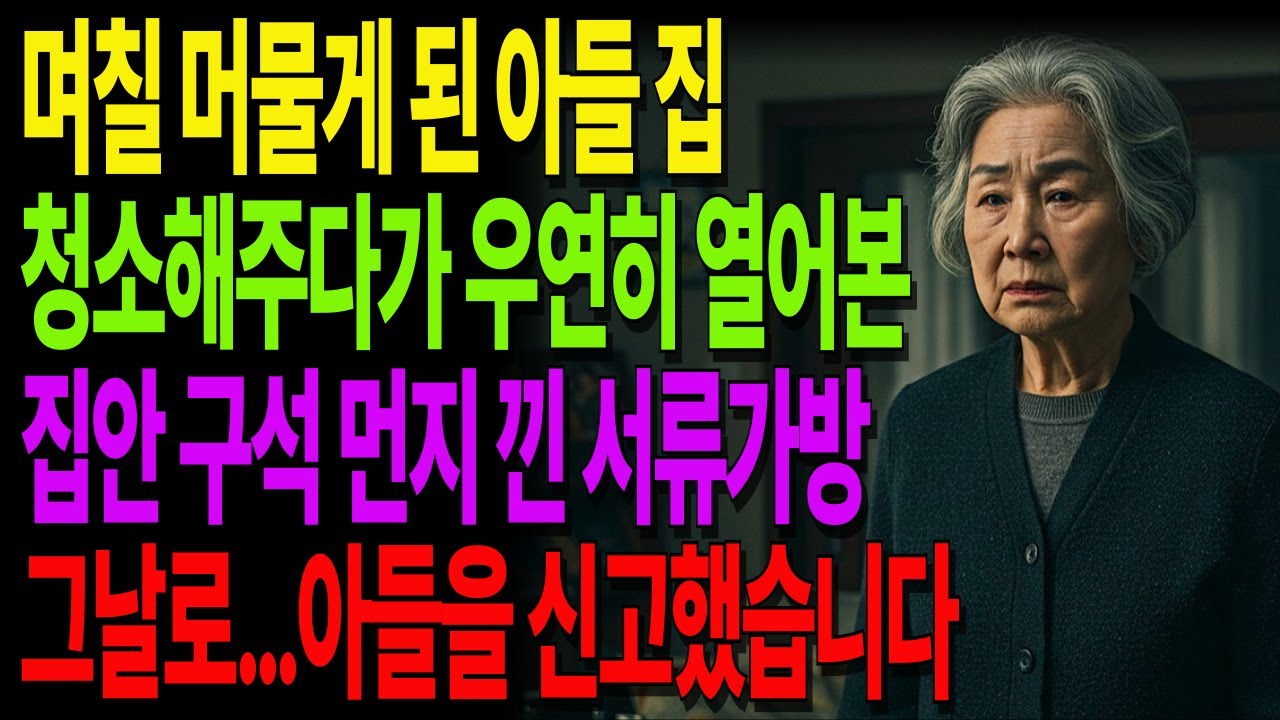 며칠 머물게 된 아들 집에서 우연히 발견한 ‘서류 가방’ 하나ㅣ아들을 신고한 어느 어머니의 선택 ㅣ노후사연 #사연라디오 #노년의지혜 #인간관계