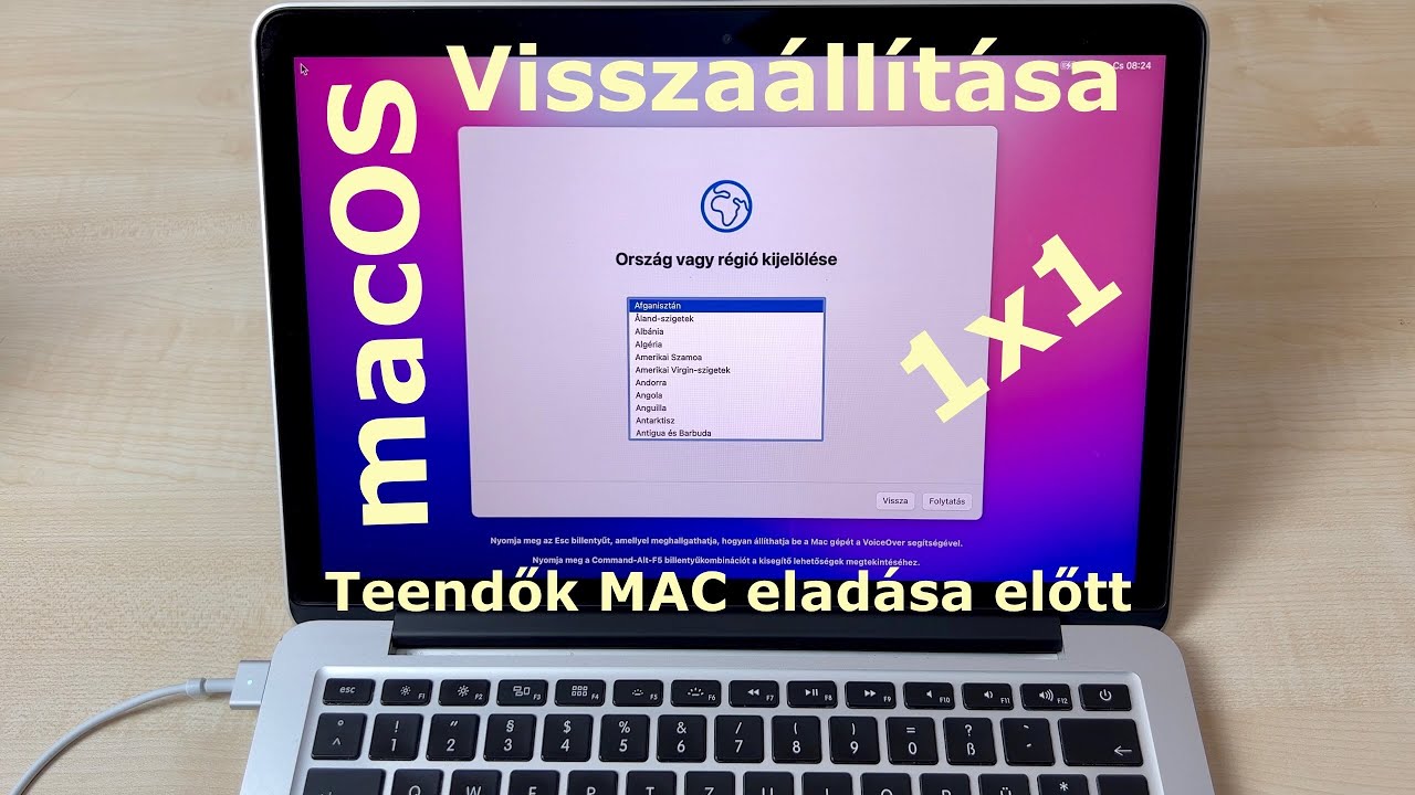 MacOS visszaállítása gyári állapotra eladás előtt