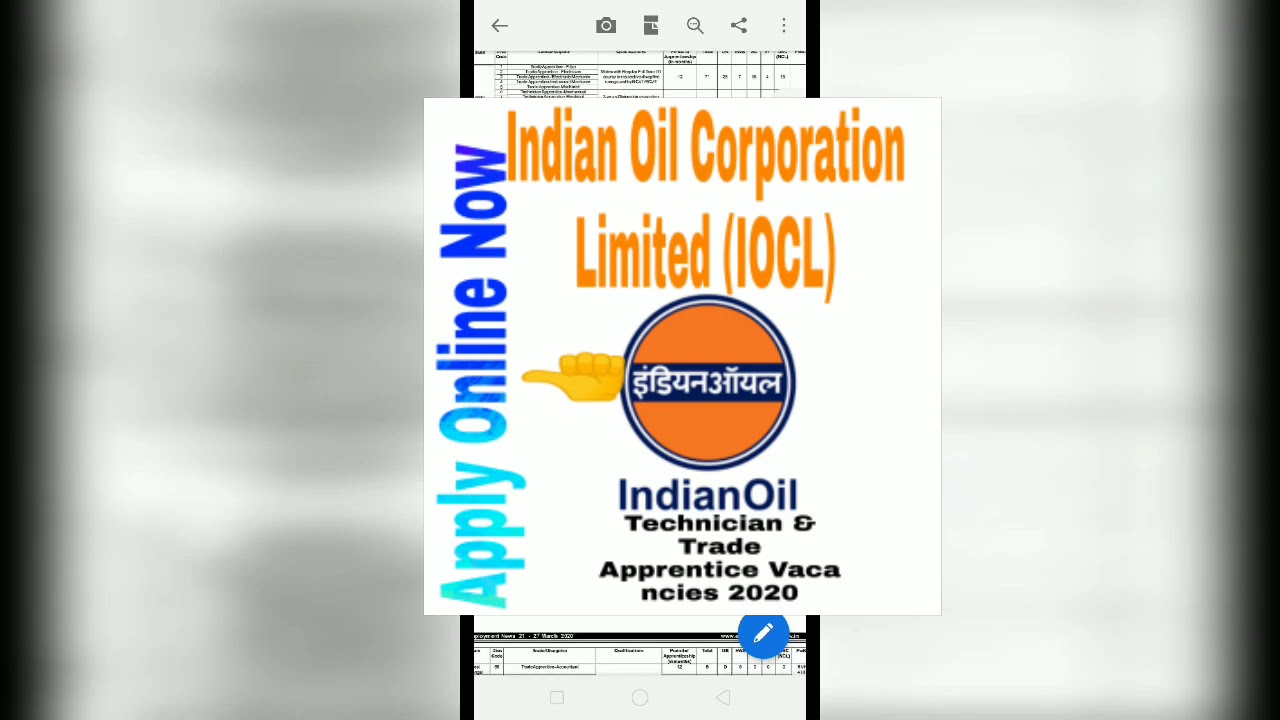 IOCL Technician & Trade Apprentice Requment Online Form 2020