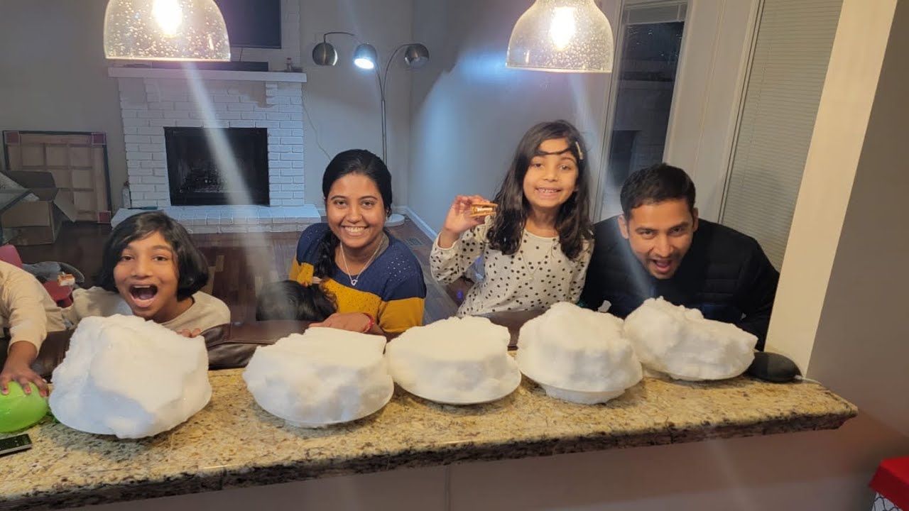 Snow eating competition | Full enjoy with friends and family