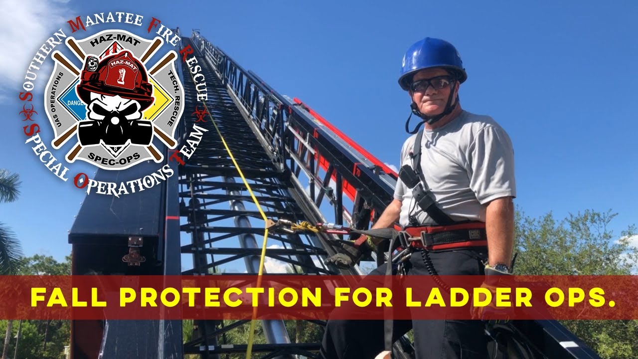 SMFR Ladder Operations fall protection setup