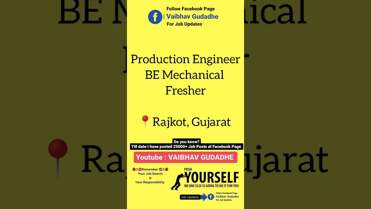 Mechanical Engineering Freshers Jobs Vacancies Rajkot Jobs Vacancies Gujarat Jobs @vaibhavdgudadhe