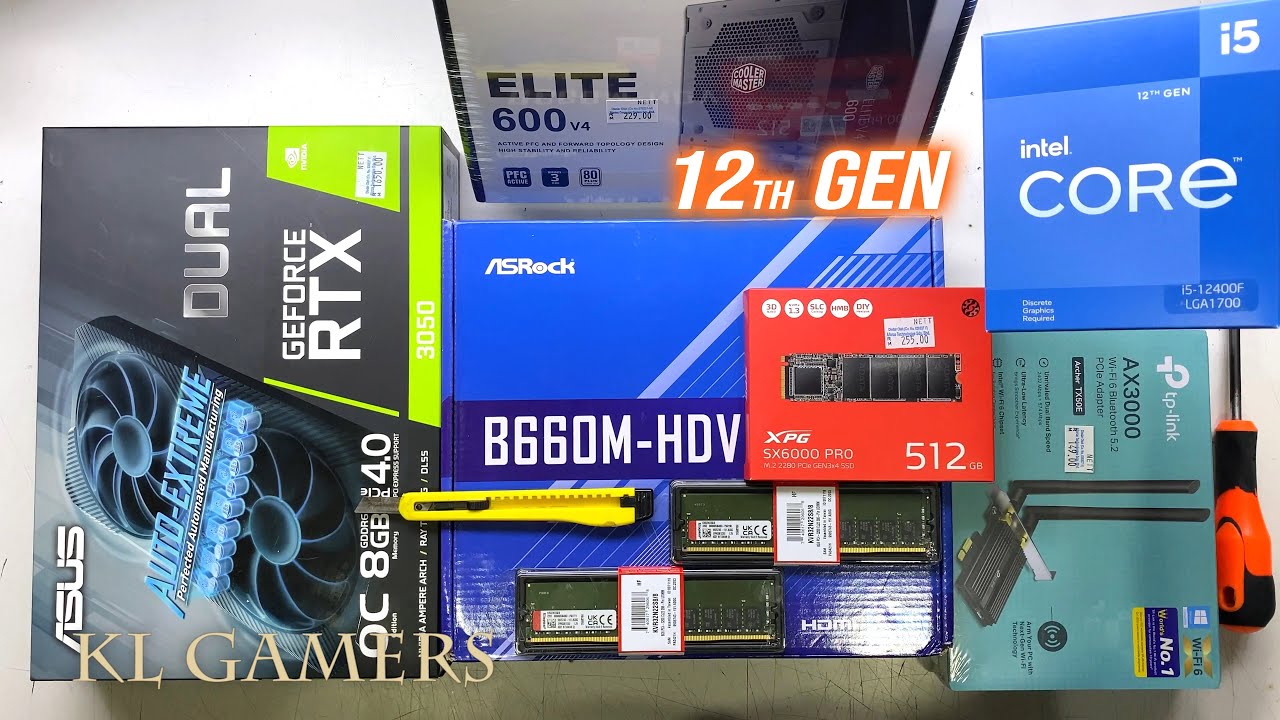 intel Core i5 12400F ASRock B660M-HDV ASUS RTX3050 DUAL White Gaming PC Build